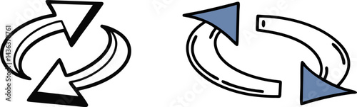refresh icon, reload icon set, update icon vector art illustration