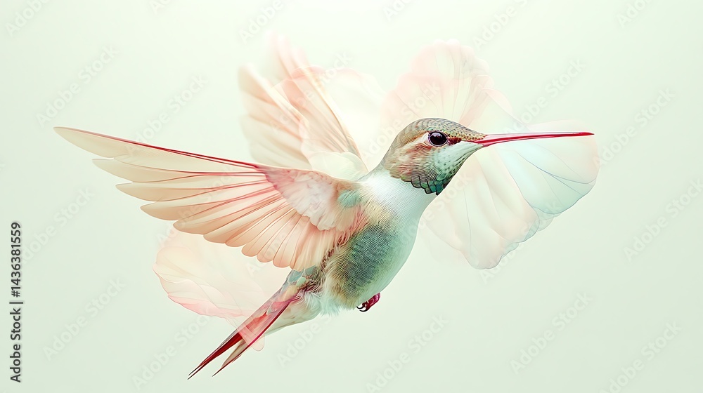 Obraz premium Graceful hummingbird dreamy light wings wallpapers
