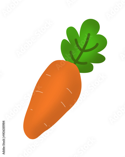 vector illustration of a carrot, Transparent background 