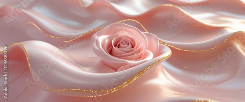 Wallpaper Mural elegant rose on soft pink cloth with delicate beauty Torontodigital.ca