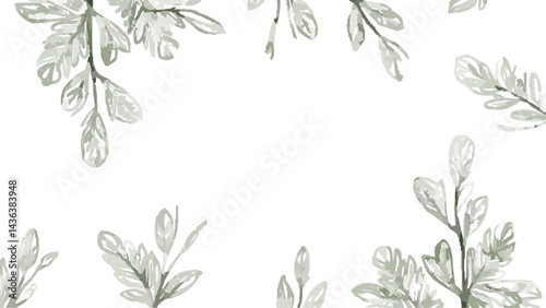 Hand-drawn green plants and layered leaves on white, with delicate pencil strokes and vintage botanical style, creating a minimal, elegant 4K wallpaper.
