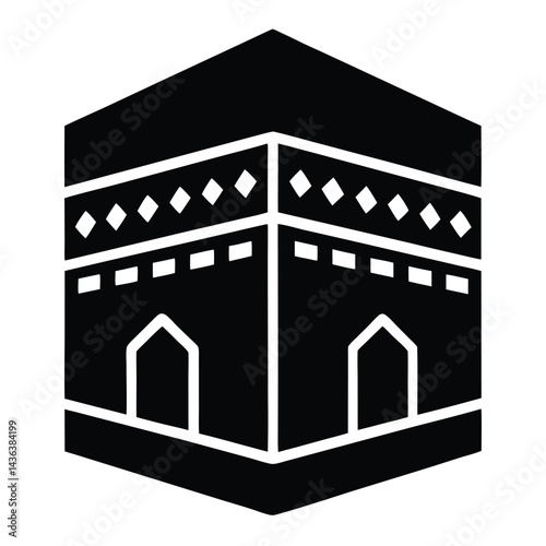 The Kaaba in Mecca Icon for Islamic Pilgrims