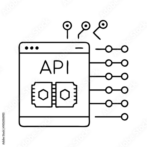 api gateway icon, api gateway line art - simple line art of api gateway, perfect for api gateway logos and icons