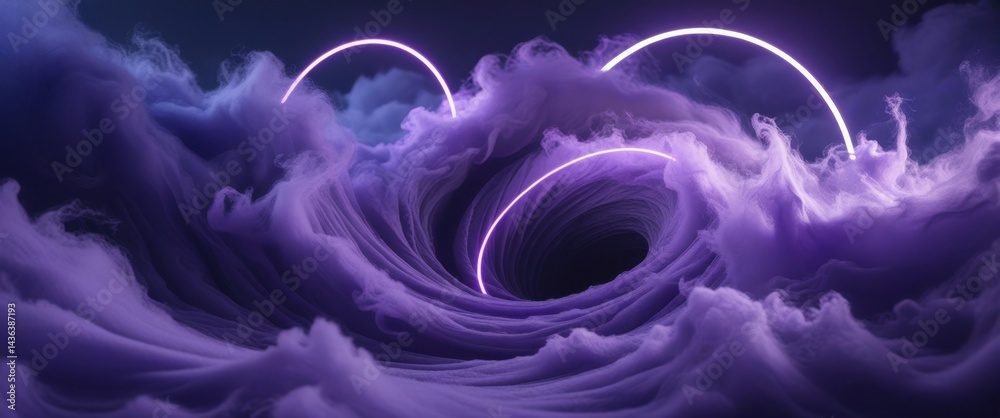 Obraz premium enchanting purple light streaks swirling through dark cloud