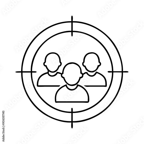 audience targeting icon, audience targeting line art - simple line art of audience targeting, perfect for audience targeting logos and icons