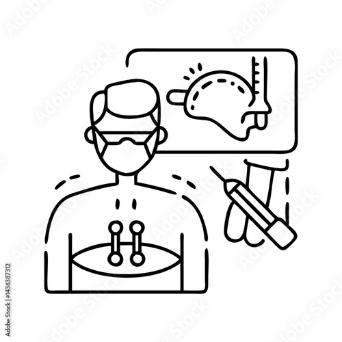 augmented surgery icon, augmented surgery line art - simple line art of augmented surgery, perfect for augmented surgery logos and icons