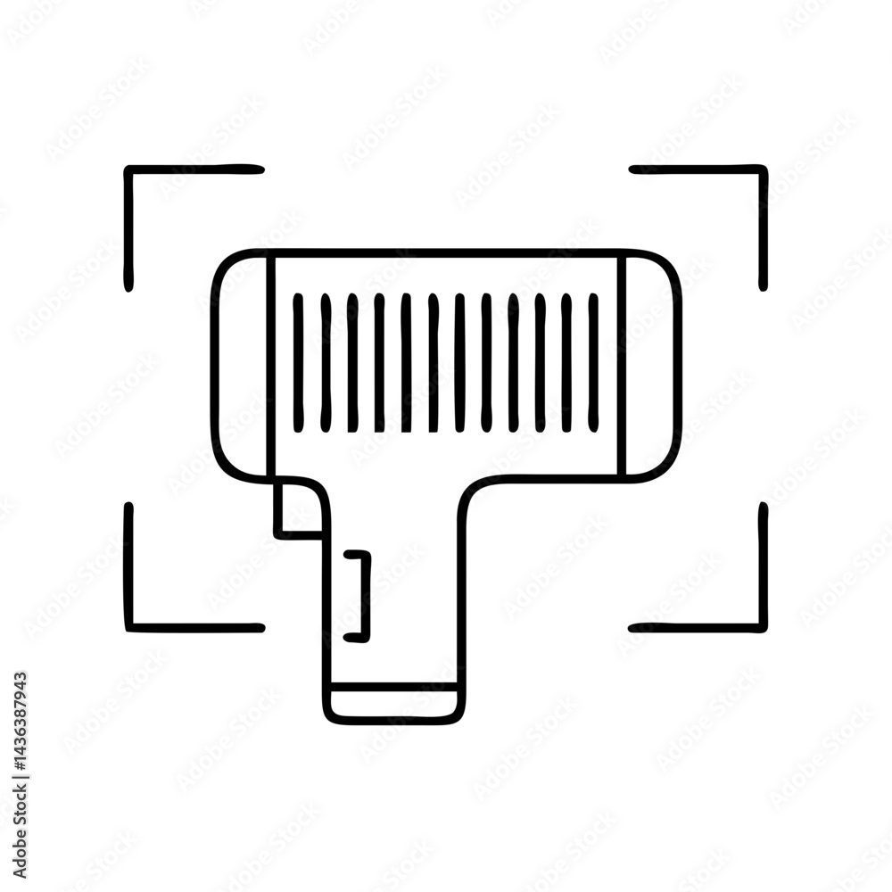barcode scanner icon, barcode scanner line art - simple line art of barcode scanner, perfect for barcode scanner logos and icons barcode scanner icon, barcode scanner line art - simple line art of barcode scanner, perfect for barcode scanner logos and icons