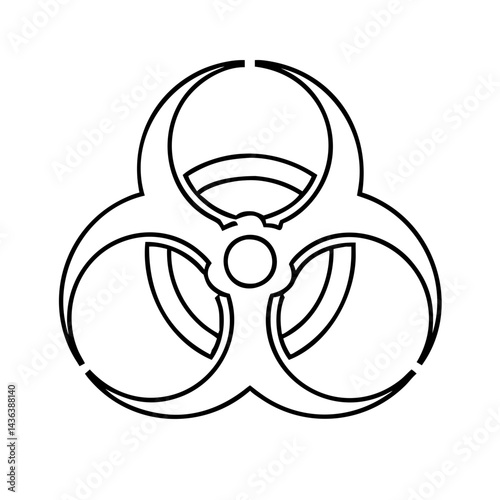 biohazard symbol icon, biohazard symbol line art - simple line art of biohazard symbol, perfect for biohazard symbol logos and icons