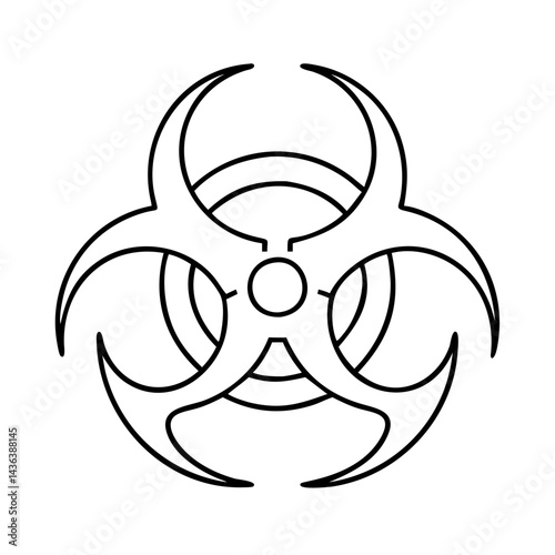 biohazard symbol icon, biohazard symbol line art - simple line art of biohazard symbol, perfect for biohazard symbol logos and icons