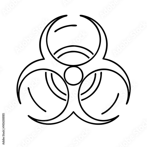 biohazard symbol icon, biohazard symbol line art - simple line art of biohazard symbol, perfect for biohazard symbol logos and icons