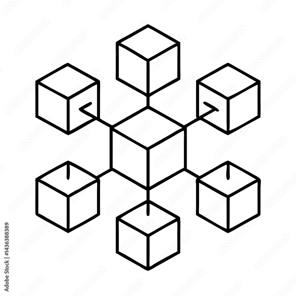 blockchain icon, blockchain line art - simple line art of blockchain, perfect for blockchain logos and icons blockchain icon, blockchain line art - simple line art of blockchain, perfect for blockchain logos and icons