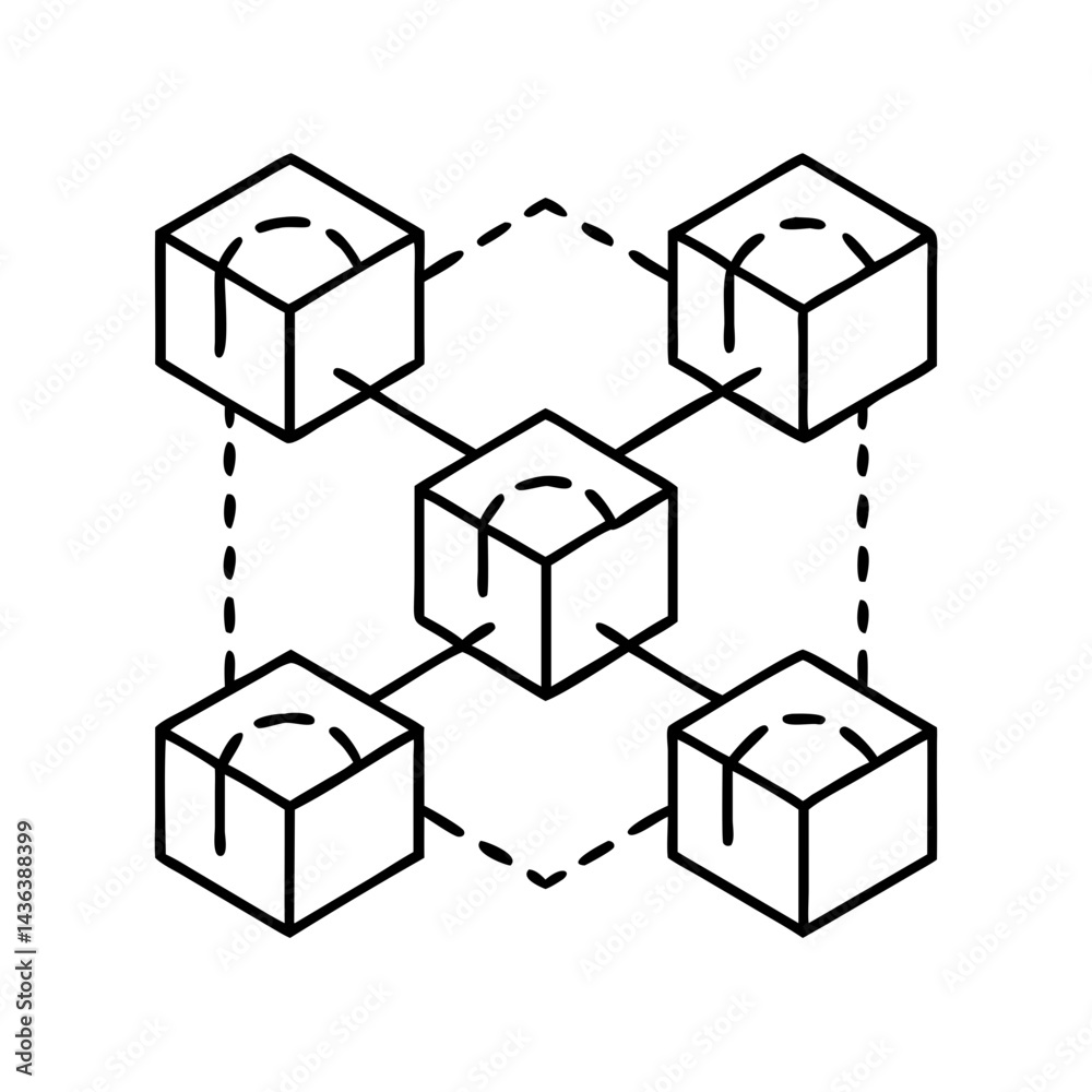 blockchain icon, blockchain line art - simple line art of blockchain, perfect for blockchain logos and icons blockchain icon, blockchain line art - simple line art of blockchain, perfect for blockchain logos and icons