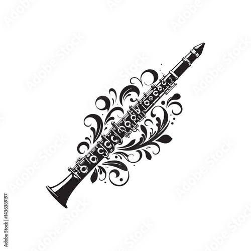 Graceful Woodwind: A Captivating Collection of Oboe Vector Silhouettes Highlighting the Sleek Shape, Rich Sound, and Timeless Beauty of This Classic Woodwind Instrument.