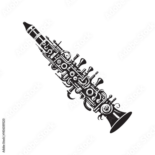 Graceful Woodwind: A Captivating Collection of Oboe Vector Silhouettes Highlighting the Sleek Shape, Rich Sound, and Timeless Beauty of This Classic Woodwind Instrument.