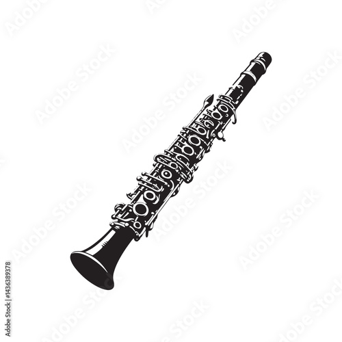 Graceful Woodwind: A Captivating Collection of Oboe Vector Silhouettes Highlighting the Sleek Shape, Rich Sound, and Timeless Beauty of This Classic Woodwind Instrument.