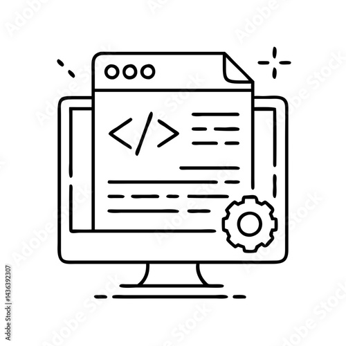 compiler icon, compiler line art - simple line art of compiler, perfect for compiler logos and icons