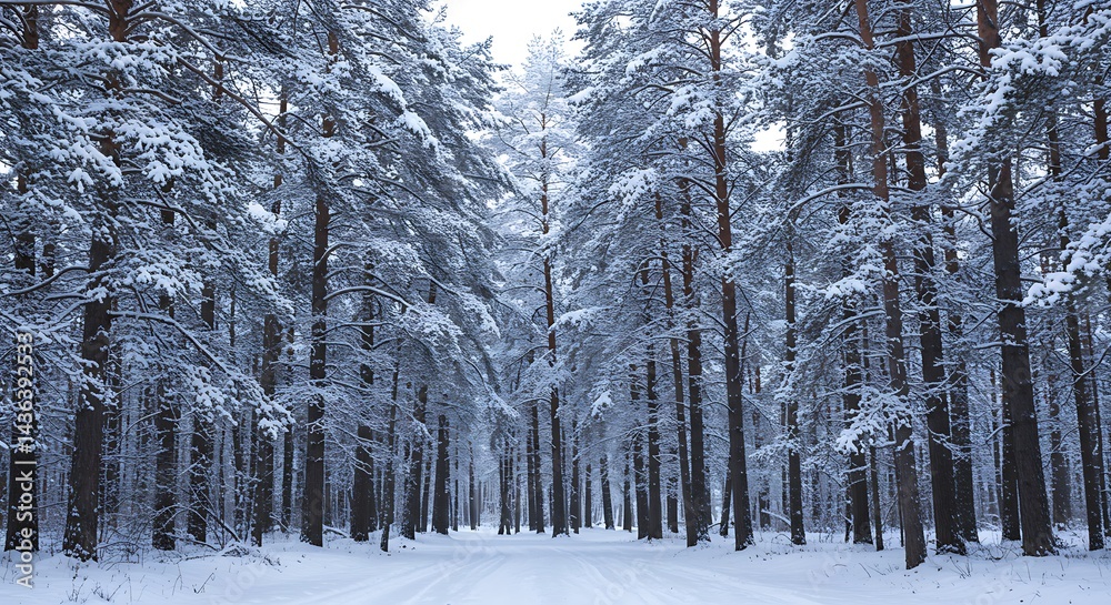 Fototapeta premium Winter's Silent Embrace AI Generated