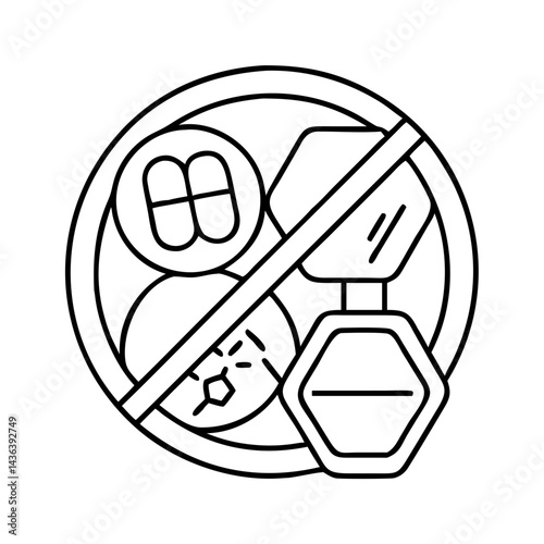 controlled substance icon, controlled substance line art - simple line art of controlled substance, perfect for controlled substance logos and icons