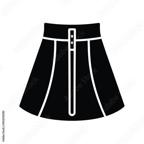 mini skirt with side zipper icon vector illustration