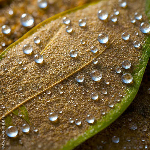 water drops on leaf