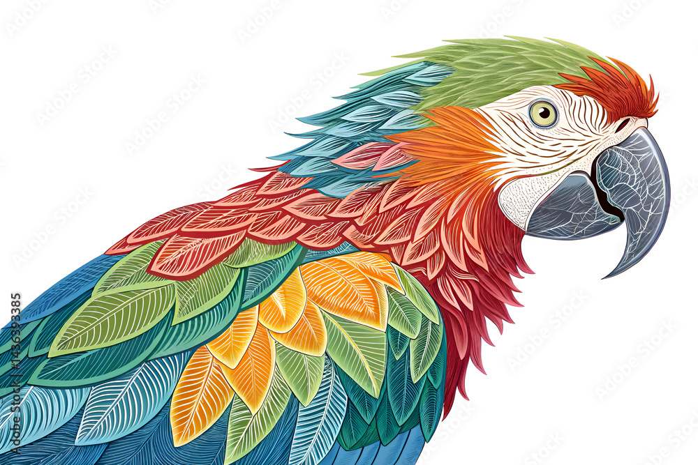Obraz premium A vibrant blue and yellow macaw, also known as an ara ararauna, is a colorful tropical parrot with a strong beak and bright feathers.