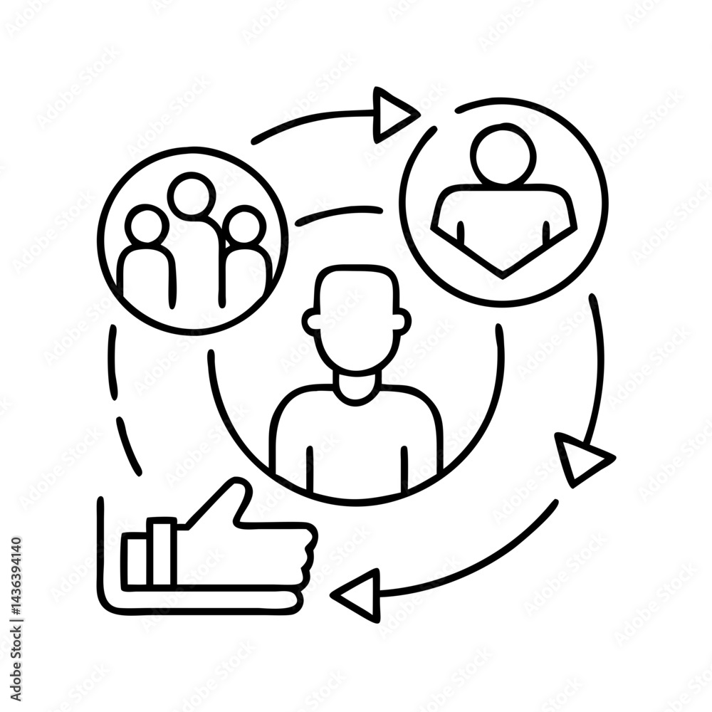 customer retention icon, customer retention line art - simple line art of customer retention, perfect for customer retention logos and icons
