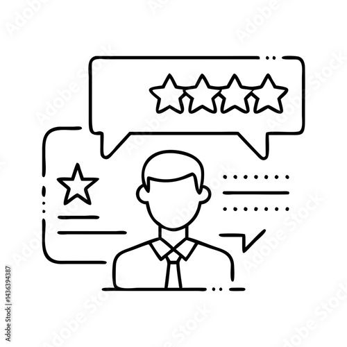 customer testimonial icon, customer testimonial line art - simple line art of customer testimonial, perfect for customer testimonial logos and icons