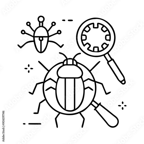 debugging tools icon, debugging tools line art - simple line art of debugging tools, perfect for debugging tools logos and icons