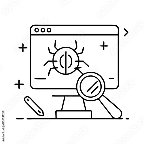 debugging tools icon, debugging tools line art - simple line art of debugging tools, perfect for debugging tools logos and icons