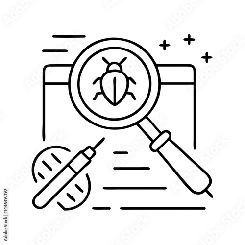 debugging tools icon, debugging tools line art - simple line art of debugging tools, perfect for debugging tools logos and icons