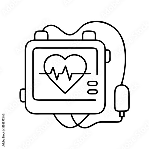 defibrillator icon, defibrillator line art - simple line art of defibrillator, perfect for defibrillator logos and icons