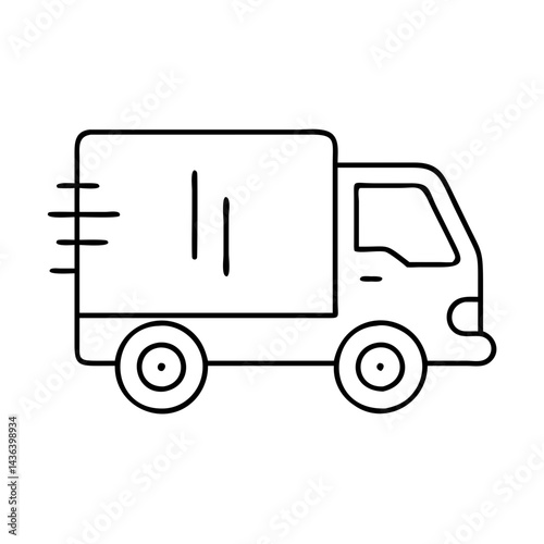 delivery truck icon, delivery truck line art - simple line art of delivery truck, perfect for delivery truck logos and icons