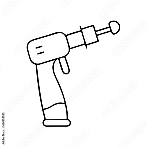 dental drill icon, dental drill line art - simple line art of dental drill, perfect for dental drill logos and icons