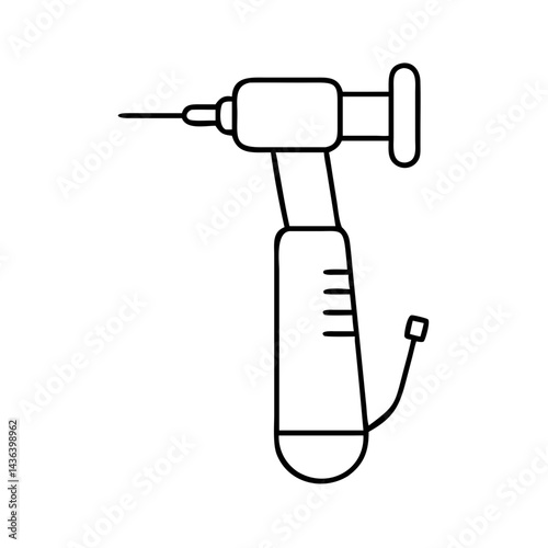 dental drill icon, dental drill line art - simple line art of dental drill, perfect for dental drill logos and icons