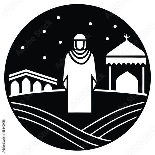 A Pilgrim Icon in Mina During Hajj