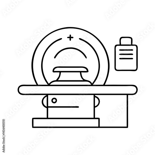 medical scanner icon, medical scanner line art - simple line art of medical scanner, perfect for medical scanner logos and icons