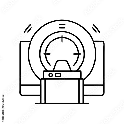 medical scanner icon, medical scanner line art - simple line art of medical scanner, perfect for medical scanner logos and icons