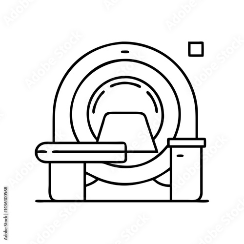 medical scanner icon, medical scanner line art - simple line art of medical scanner, perfect for medical scanner logos and icons