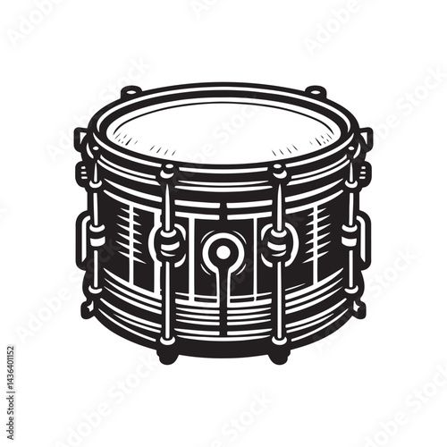 Rhythmic Precision: A Dynamic Collection of Snare Drum Vector Silhouettes Celebrating the Bold Shape, Crisp Sound, and Essential Role of This Iconic Percussion Instrument.