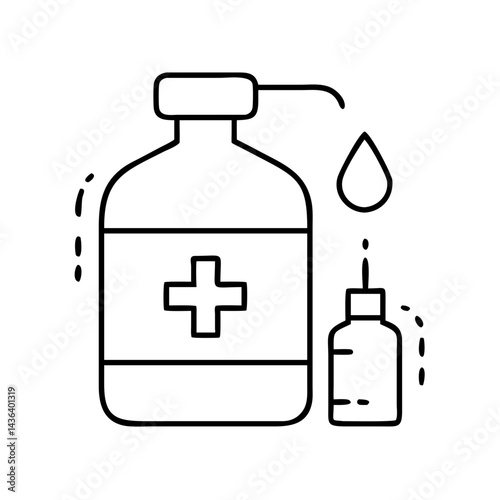 medicine dispenser icon, medicine dispenser line art - simple line art of medicine dispenser, perfect for medicine dispenser logos and icons