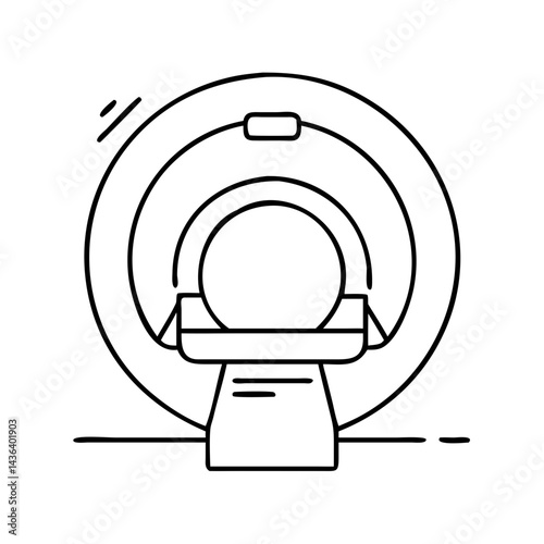 mri scanner icon, mri scanner line art - simple line art of mri scanner, perfect for mri scanner logos and icons