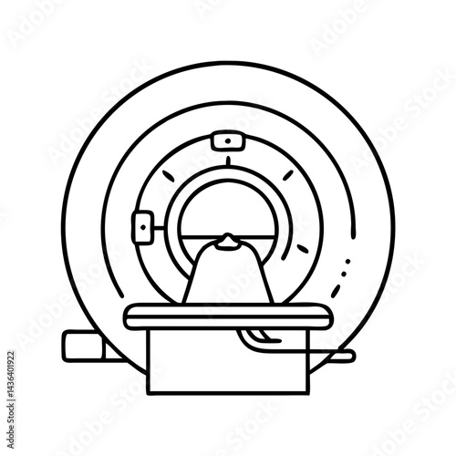 mri scanner icon, mri scanner line art - simple line art of mri scanner, perfect for mri scanner logos and icons