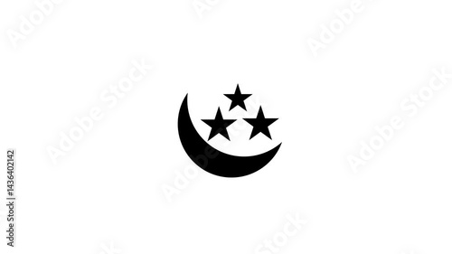 crescent icon animated. moon icon