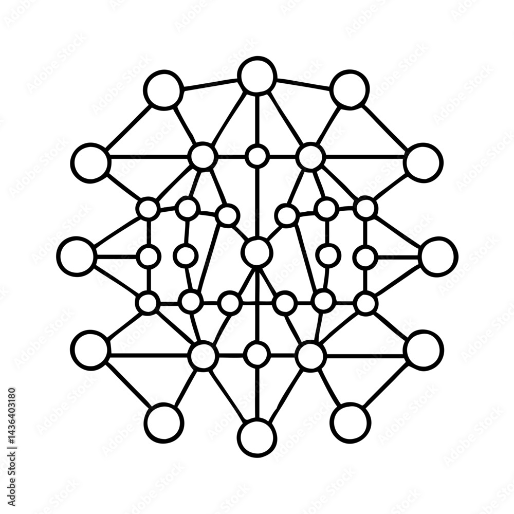 neural network icon, neural network line art - simple line art of neural network, perfect for neural network logos and icons neural network icon, neural network line art - simple line art of neural network, perfect for neural network logos and icons