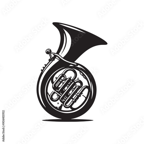 Bold Brass: A Powerful Collection of Sousaphone Vector Silhouettes Celebrating the Distinct Shape, Deep Sound, and Musical Strength of This Iconic Brass Wind Instrument.