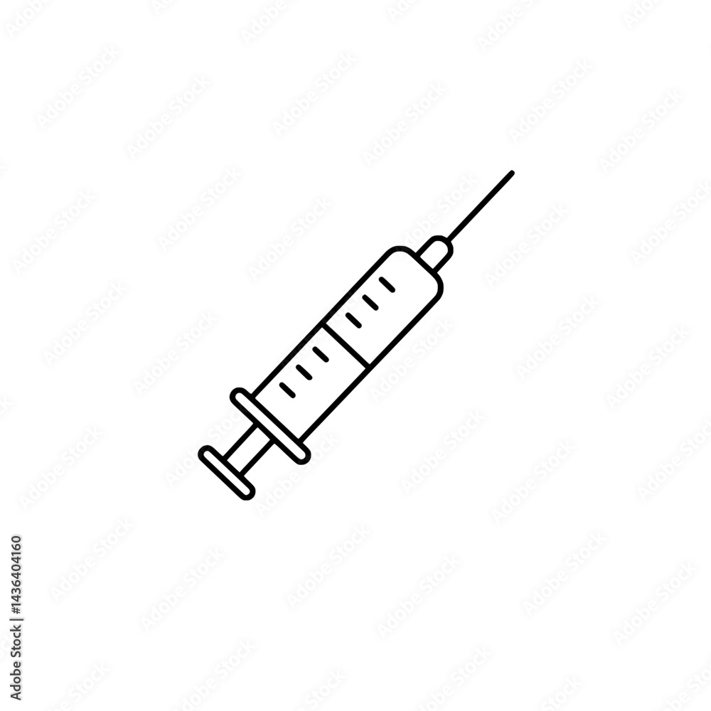 Syringe icon representing vaccination and medical procedures concepts Syringe icon representing vaccination and medical procedures concepts