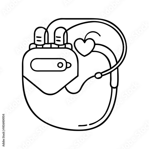 pacemaker icon, pacemaker line art - simple line art of pacemaker, perfect for pacemaker logos and icons