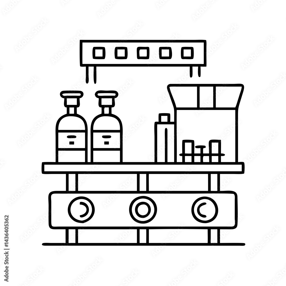 packaging station icon, packaging station line art - simple line art of packaging station, perfect for packaging station logos and icons packaging station icon, packaging station line art - simple line art of packaging station, perfect for packaging station logos and icons