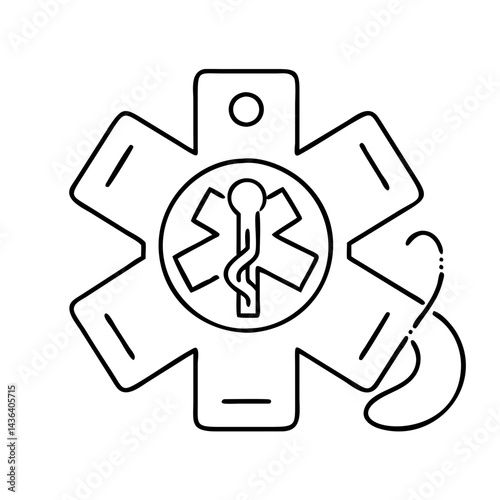 paramedic badge icon, paramedic badge line art - simple line art of paramedic badge, perfect for paramedic badge logos and icons