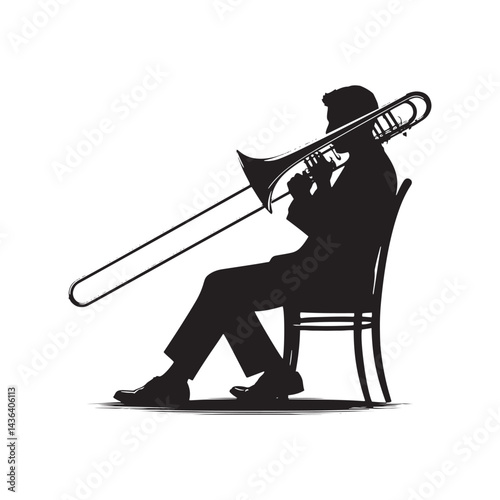 Brass Power: A Bold Collection of Trombone Vector Silhouettes Showcasing the Unique Shape, Rich Sound, and Musical Depth of This Iconic Brass Wind Instrument.